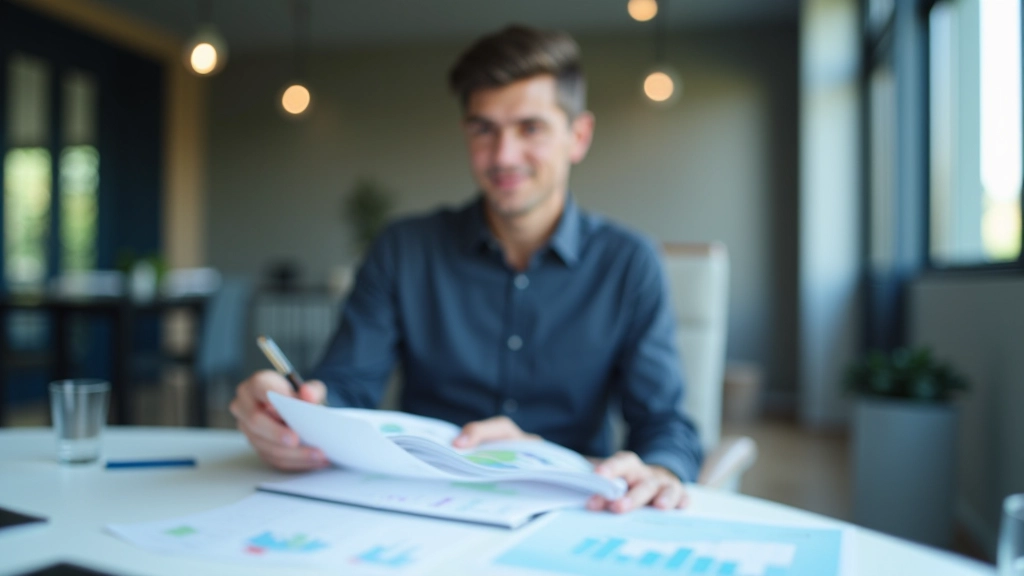 Analyste travaillant avec un tableau de données économiques mensuelles, calculatrice et notes à côté