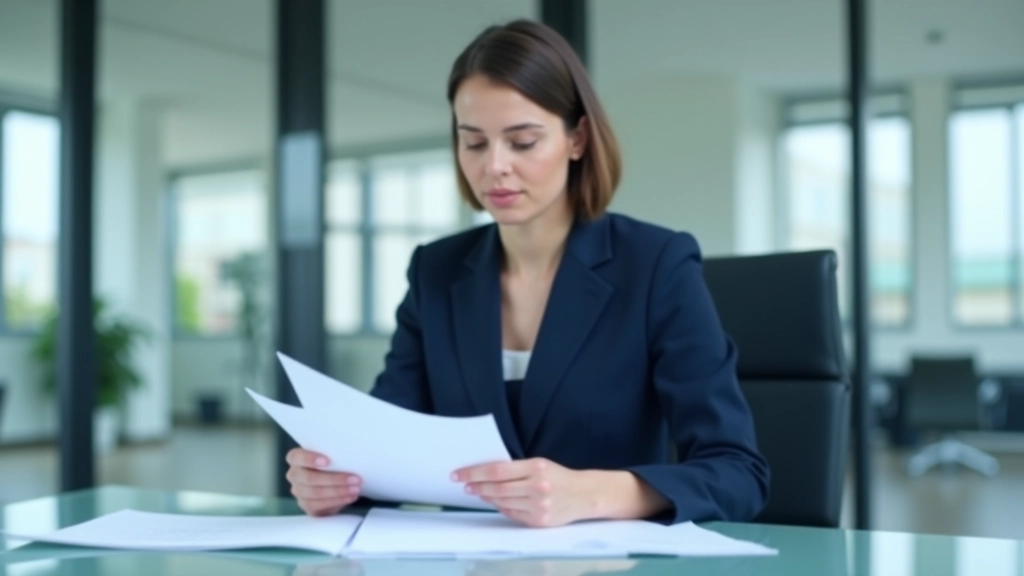 Responsable d'entreprise examinant des documents de synthèse conjoncturelle dans un environnement professionnel lumineux